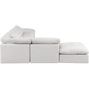  Manufacturer Color_Cream -- Indulge 140" Cream Vegan Leather Upholstered 6 pc Modular Sectional IMAGE 5