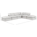 Manufacturer Color_Cream -- Indulge 140" Cream Vegan Leather Upholstered 6 pc Modular Sectional IMAGE 8