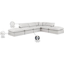  Manufacturer Color_Cream -- Indulge 140" Cream Vegan Leather Upholstered 6 pc Modular Sectional IMAGE 9