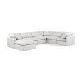  Manufacturer Color_Cream -- Indulge 140" Cream Vegan Leather Upholstered 7 pc Modular Sectional IMAGE 1