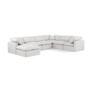  Manufacturer Color_Cream -- Indulge 140" Cream Vegan Leather Upholstered 7 pc Modular Sectional IMAGE 1