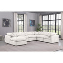  Manufacturer Color_Cream -- Indulge 140" Cream Vegan Leather Upholstered 7 pc Modular Sectional IMAGE 2