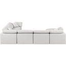  Manufacturer Color_Cream -- Indulge 140" Cream Vegan Leather Upholstered 7 pc Modular Sectional IMAGE 3