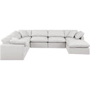  Manufacturer Color_Cream -- Indulge 140" Cream Vegan Leather Upholstered 7 pc Modular Sectional IMAGE 4