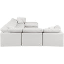  Manufacturer Color_Cream -- Indulge 140" Cream Vegan Leather Upholstered 7 pc Modular Sectional IMAGE 5