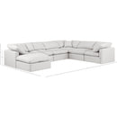  Manufacturer Color_Cream -- Indulge 140" Cream Vegan Leather Upholstered 7 pc Modular Sectional IMAGE 9