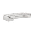  Manufacturer Color_Cream -- Indulge 175" Cream Vegan Leather Upholstered 7 pc Modular Sectional IMAGE 1