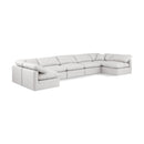  Manufacturer Color_Cream -- Indulge 175" Cream Vegan Leather Upholstered 7 pc Modular Sectional IMAGE 1
