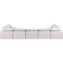  Manufacturer Color_Cream -- Indulge 175" Cream Vegan Leather Upholstered 7 pc Modular Sectional IMAGE 3
