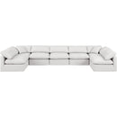  Manufacturer Color_Cream -- Indulge 175" Cream Vegan Leather Upholstered 7 pc Modular Sectional IMAGE 4