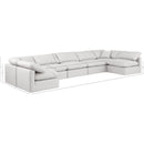  Manufacturer Color_Cream -- Indulge 175" Cream Vegan Leather Upholstered 7 pc Modular Sectional IMAGE 8