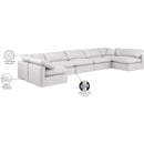  Manufacturer Color_Cream -- Indulge 175" Cream Vegan Leather Upholstered 7 pc Modular Sectional IMAGE 9