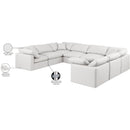  Manufacturer Color_Cream -- Indulge 140" Cream Vegan Leather Upholstered 8 pc Modular Sectional IMAGE 10