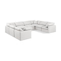  Manufacturer Color_Cream -- Indulge 140" Cream Vegan Leather Upholstered 8 pc Modular Sectional IMAGE 1