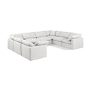  Manufacturer Color_Cream -- Indulge 140" Cream Vegan Leather Upholstered 8 pc Modular Sectional IMAGE 1