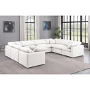  Manufacturer Color_Cream -- Indulge 140" Cream Vegan Leather Upholstered 8 pc Modular Sectional IMAGE 2