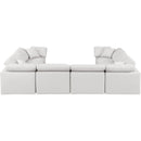  Manufacturer Color_Cream -- Indulge 140" Cream Vegan Leather Upholstered 8 pc Modular Sectional IMAGE 3