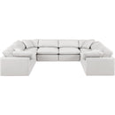  Manufacturer Color_Cream -- Indulge 140" Cream Vegan Leather Upholstered 8 pc Modular Sectional IMAGE 4