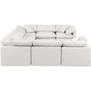  Manufacturer Color_Cream -- Indulge 140" Cream Vegan Leather Upholstered 8 pc Modular Sectional IMAGE 5