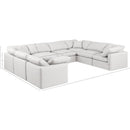  Manufacturer Color_Cream -- Indulge 140" Cream Vegan Leather Upholstered 8 pc Modular Sectional IMAGE 9