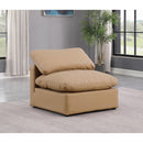  Manufacturer Color_Tan -- Indulge Tan Vegan Leather Upholstered Modular Armless Chair IMAGE 2