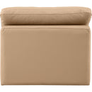  Manufacturer Color_Tan -- Indulge Tan Vegan Leather Upholstered Modular Armless Chair IMAGE 3