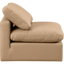  Manufacturer Color_Tan -- Indulge Tan Vegan Leather Upholstered Modular Armless Chair IMAGE 5