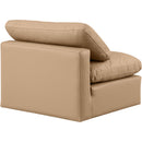  Manufacturer Color_Tan -- Indulge Tan Vegan Leather Upholstered Modular Armless Chair IMAGE 6