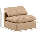  Manufacturer Color_Tan -- Indulge Tan Vegan Leather Upholstered Modular Armless Chair IMAGE 8