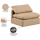  Manufacturer Color_Tan -- Indulge Tan Vegan Leather Upholstered Modular Armless Chair IMAGE 9