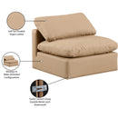 Meridian Indulge Tan Vegan Leather Armless Chair IMAGE 9