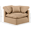 Meridian Indulge Tan Vegan Leather Corner Chair IMAGE 8
