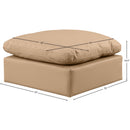 Meridian Indulge Tan Vegan Leather Ottoman IMAGE 4