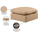  Manufacturer Color_Tan -- Indulge Tan Vegan Leather Upholstered Modular Ottoman IMAGE 5