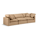  Manufacturer Color_Tan -- Indulge 105" Tan Vegan Leather Upholstered 3 pc Modular Sofa IMAGE 1