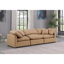 Manufacturer Color_Tan -- Indulge 105" Tan Vegan Leather Upholstered 3 pc Modular Sofa IMAGE 2