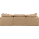  Manufacturer Color_Tan -- Indulge 105" Tan Vegan Leather Upholstered 3 pc Modular Sofa IMAGE 3