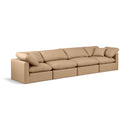  Manufacturer Color_Tan -- Indulge 140" Tan Vegan Leather Upholstered 4 pc Modular Sofa IMAGE 1