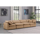  Manufacturer Color_Tan -- Indulge 140" Tan Vegan Leather Upholstered 4 pc Modular Sofa IMAGE 2