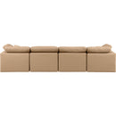  Manufacturer Color_Tan -- Indulge 140" Tan Vegan Leather Upholstered 4 pc Modular Sofa IMAGE 3