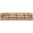 Meridian Indulge Tan Vegan Leather Modular Sofa IMAGE 4