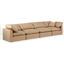 Meridian Indulge Tan Vegan Leather Modular Sofa IMAGE 8