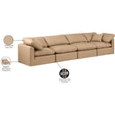  Manufacturer Color_Tan -- Indulge 140" Tan Vegan Leather Upholstered 4 pc Modular Sofa IMAGE 9