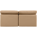  Manufacturer Color_Tan -- Indulge 70" Tan Vegan Leather Upholstered 2 pc Armless Modular Loveseat IMAGE 3
