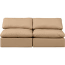  Manufacturer Color_Tan -- Indulge 70" Tan Vegan Leather Upholstered 2 pc Armless Modular Loveseat IMAGE 4