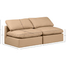 Meridian Indulge Tan Vegan Leather Modular Sofa IMAGE 7