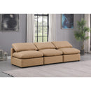  Manufacturer Color_Tan -- Indulge 105" Tan Vegan Leather Upholstered 3 pc Armless Modular Sofa IMAGE 2