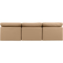  Manufacturer Color_Tan -- Indulge 105" Tan Vegan Leather Upholstered 3 pc Armless Modular Sofa IMAGE 3