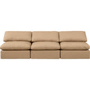  Manufacturer Color_Tan -- Indulge 105" Tan Vegan Leather Upholstered 3 pc Armless Modular Sofa IMAGE 4