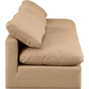  Manufacturer Color_Tan -- Indulge 105" Tan Vegan Leather Upholstered 3 pc Armless Modular Sofa IMAGE 5